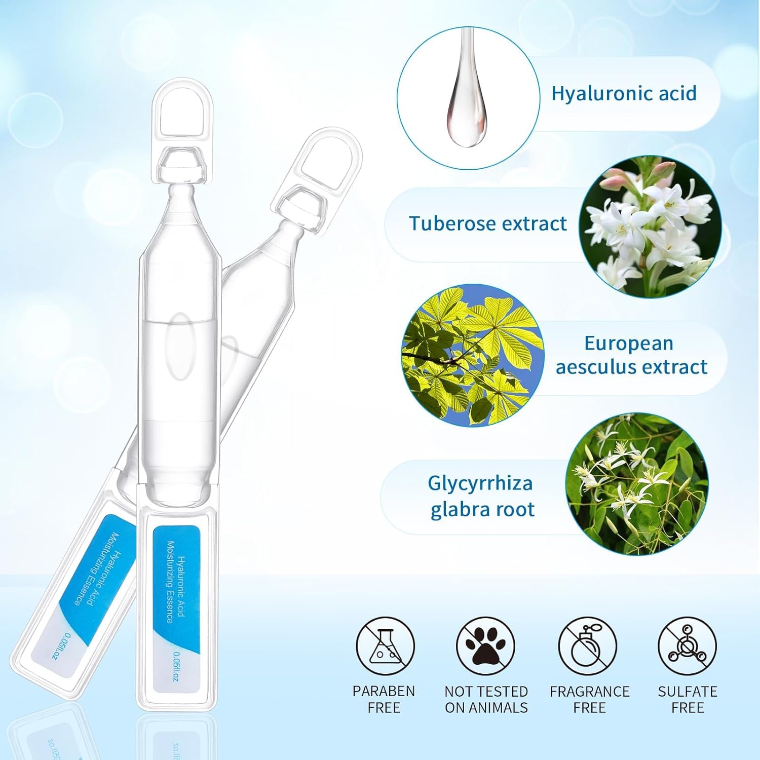 30 Count Hydrating Hyaluronic Acid Face Serum Ampoules - Individually Packed for Daily Moisture - Image 3