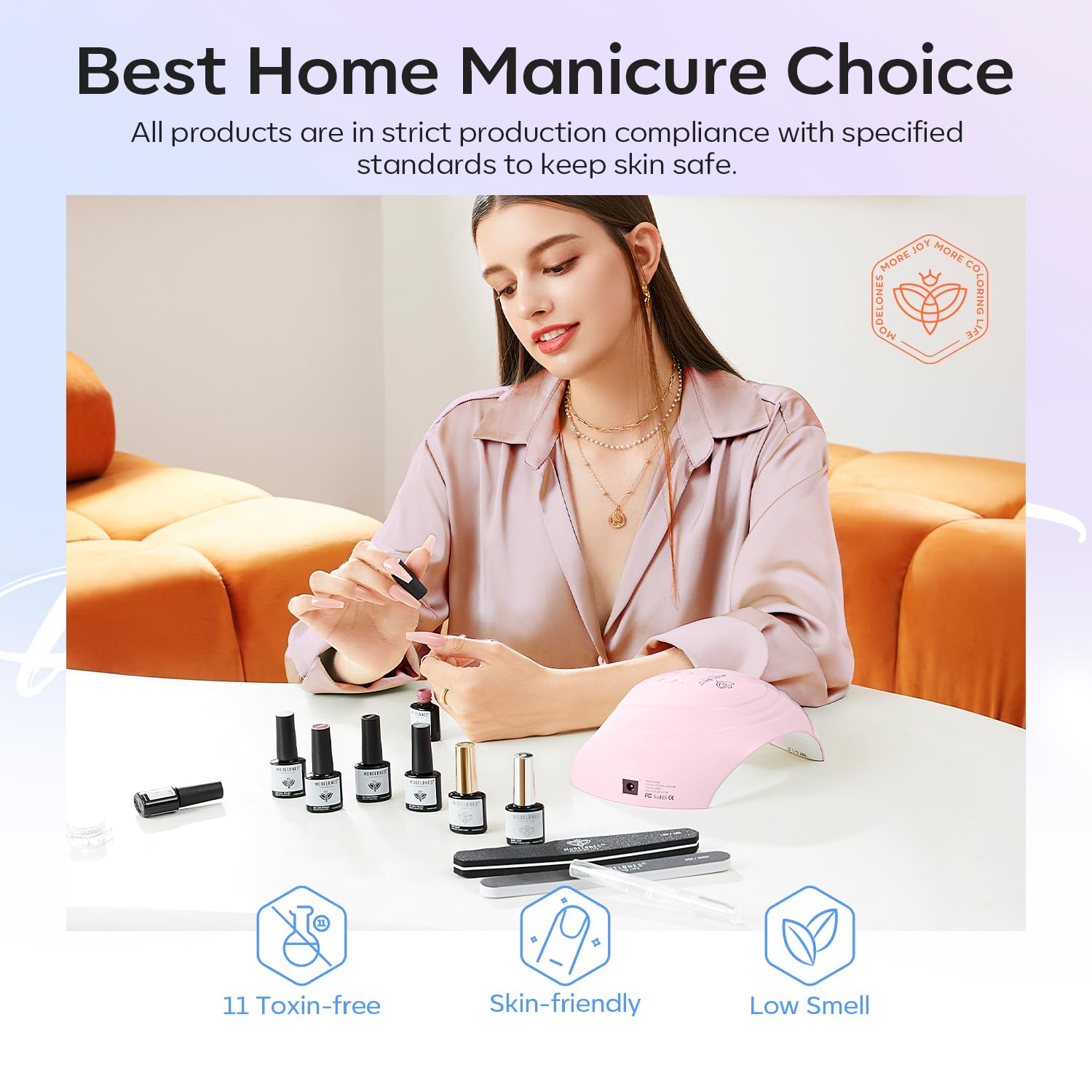 Modelones 6 Colors Cat Eye Gel Nail Polish Set with Holographic Glitter for DIY Nail Art - Image 6