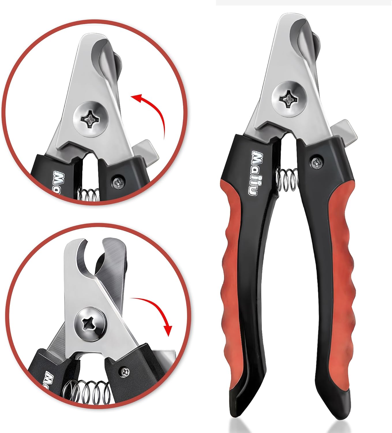 Professional Red Nail Clippers with Safety Guard for All Dog and Cat Breeds - Image 5