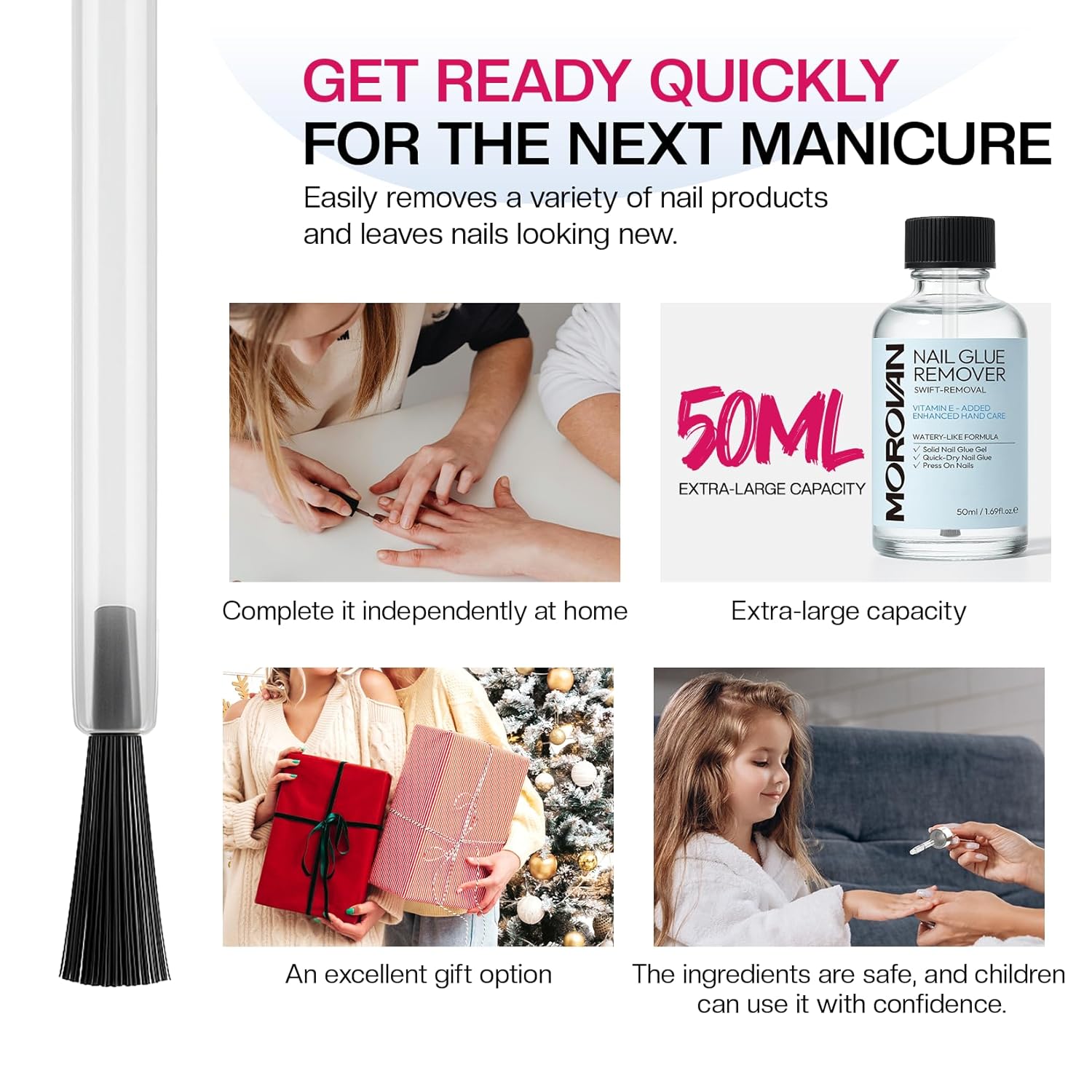Morovan 50ML Gentle & Fast-Acting Nail Glue Remover for Press On Nails - Image 6
