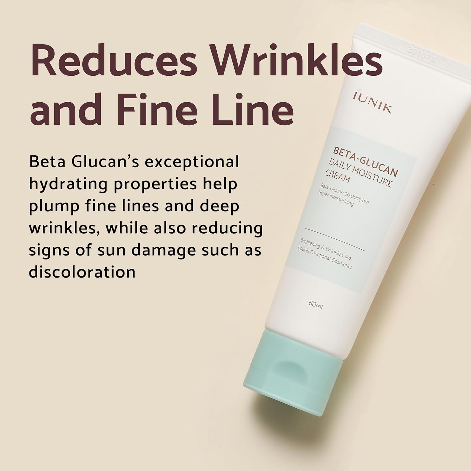 IUNIK Beta-Glucan Vegan Moisturizing Cream 100ml for Dry Sensitive Skin - Image 5