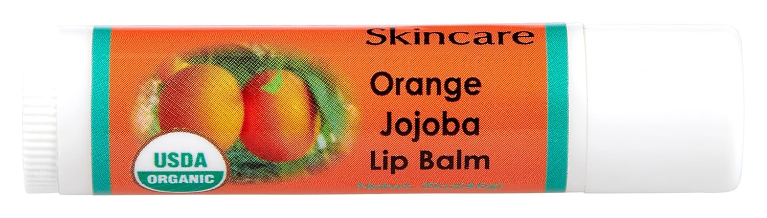 Organic Orange Scent Lip Balm 2-Pack, 70% Jojoba Oil & Beeswax, 0.15 oz - Image 6