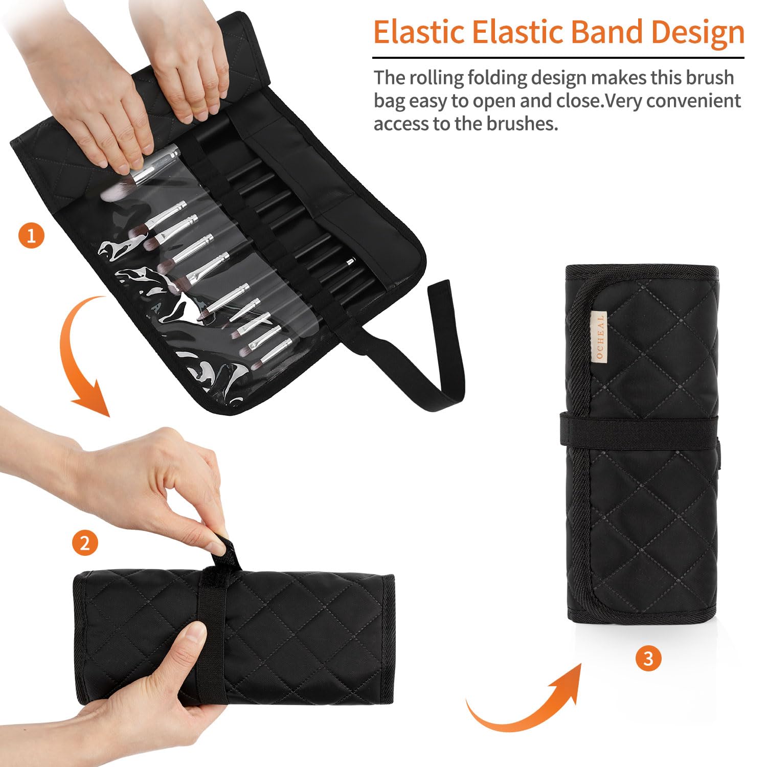 OCHEAL 14-Piece Makeup Brush Set with Holder and Travel Pouch for Women and Artists - Image 2