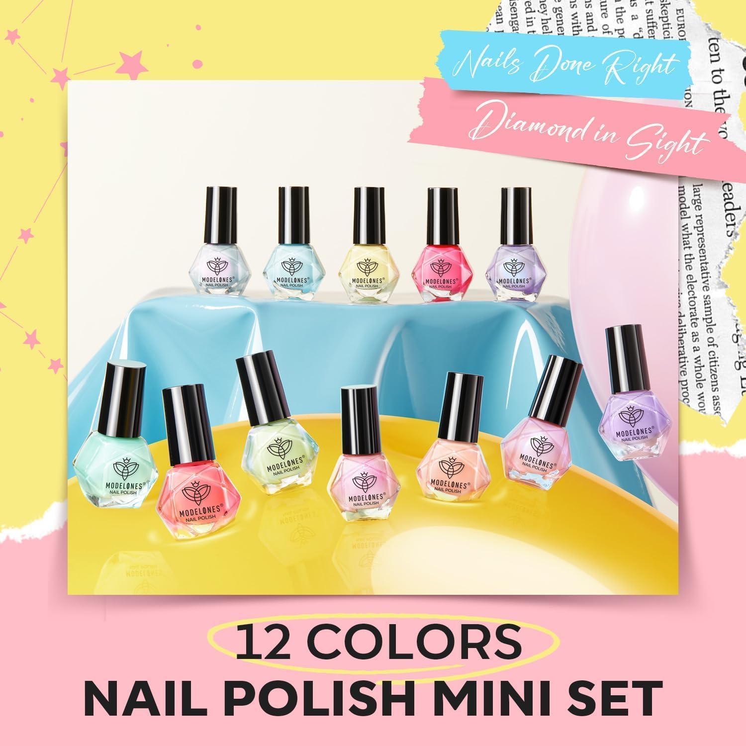 Modelones Spring Summer 12 Mini Nail Polish Colors Quick Dry Long Lasting Set - Image 2