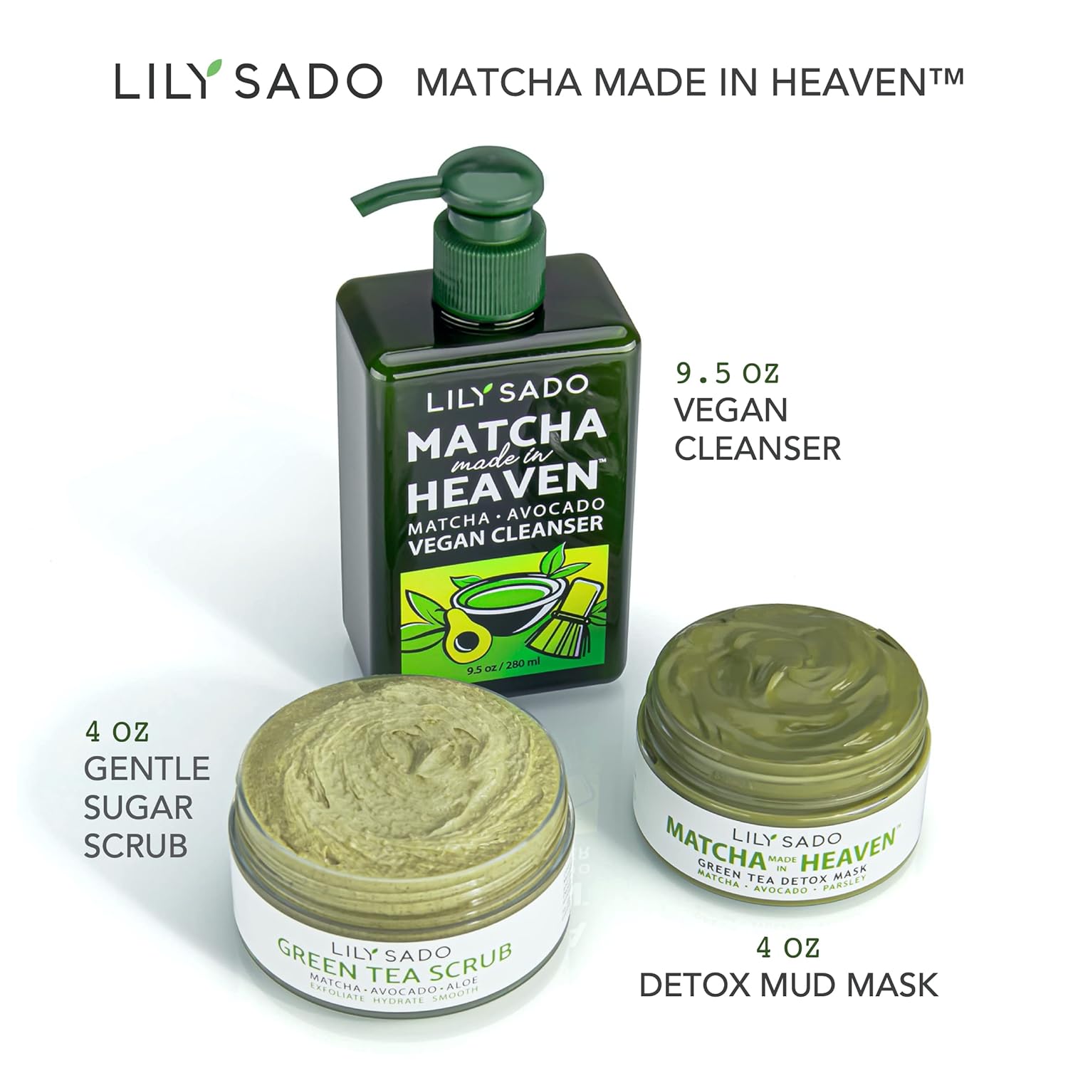 Lily Sado Matcha Made in Heaven Sugar Facial Scrub 4 oz Vegan Exfoliator All Skin Types - Image 7