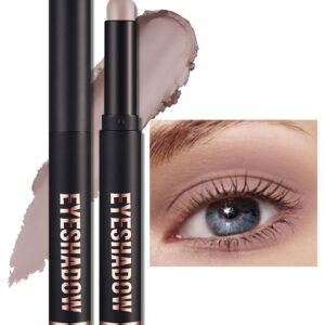 Erinde Waterproof Cream Eyeshadow Stick, Matte Nude Eye Shadow Sticks, Longwear Blendable High Pigmented, Neutral Eye Shadow Sticks Matte for Older Eyes, Smokey Eyeshadow Pencil Crayon, 19 Light Taupe