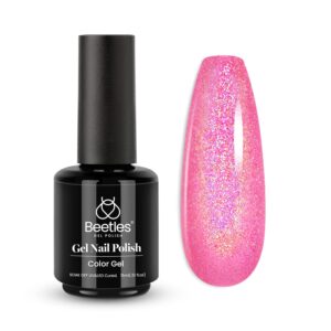 Beetles Pink Glitter Gel Polish 1Pcs 15ml Reflective Glitter Shimmer Pink Gel Nail Polish Flash Dimond Mermaid Unicorn Effect Soak Off UV LED