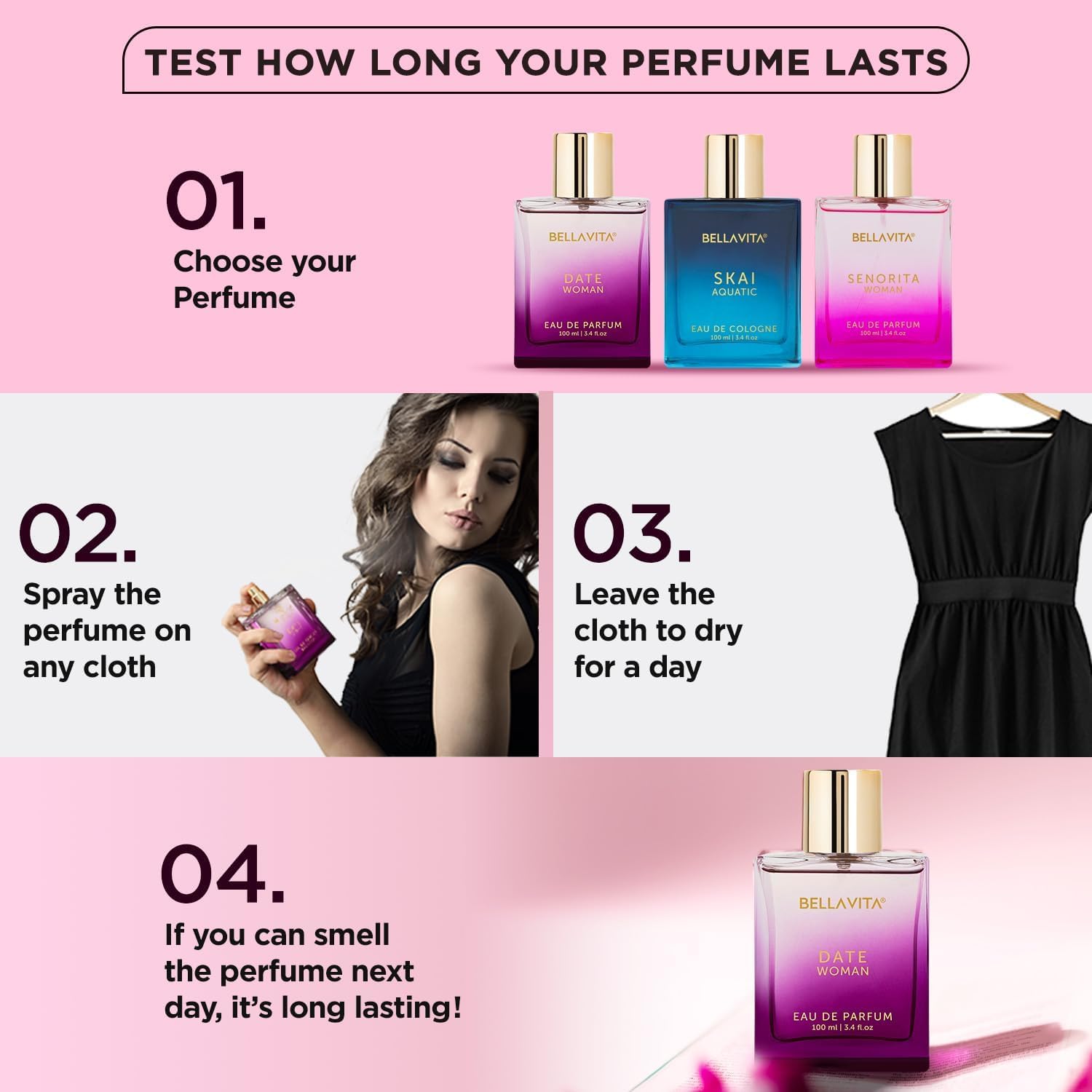 Date Eau De Parfum for Women 100ml Floral Fruity Spicy Long Lasting Fragrance - Image 7