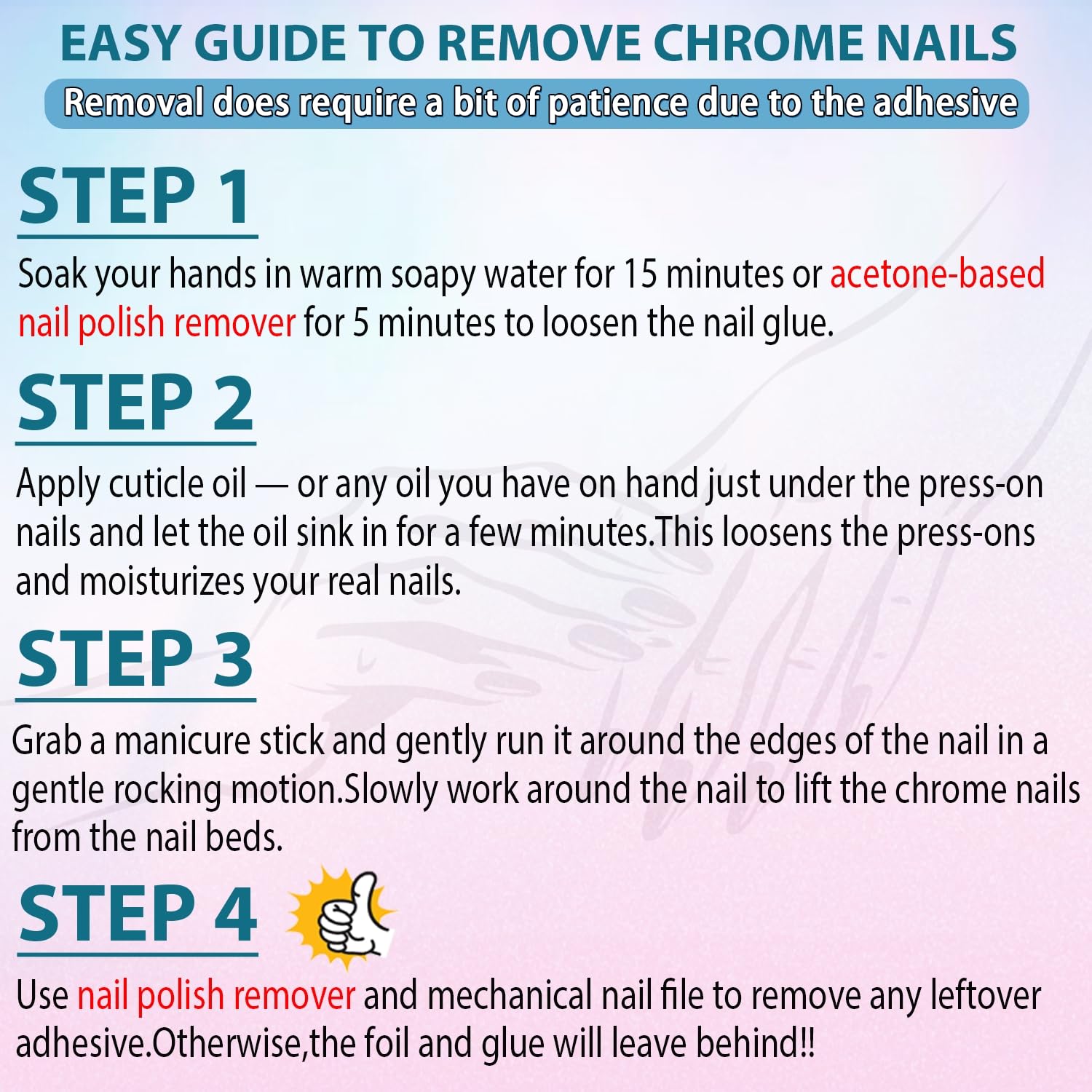 Rose Red Chrome Short Almond Press On Nails 24Pcs Metallic Acrylic Glue On Women - Image 6