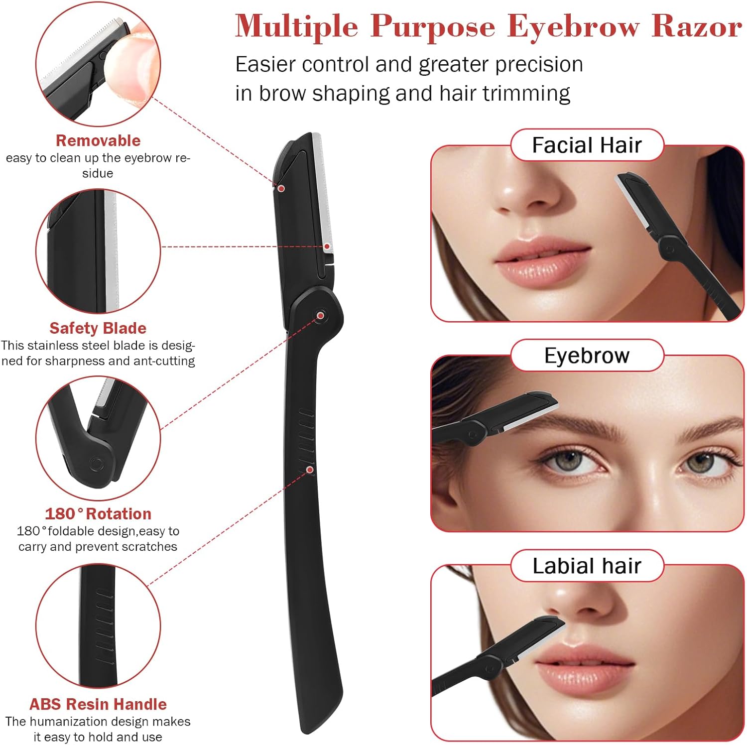 Hyxhappy 9-Piece Stainless Steel Precision Tweezers Kit with Travel Case for Eyebrows - Image 6