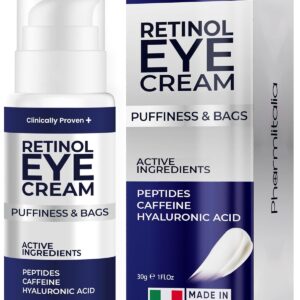 Under Eye Cream for Puffiness and Bags Under Eyes, Eye Bags Treatment for Men & Women - Anti Wrinkle Cream for Dark Circles, Baggy Eyes Treatment for Women with Retinol, Hyaluronic Acid & Caffeine