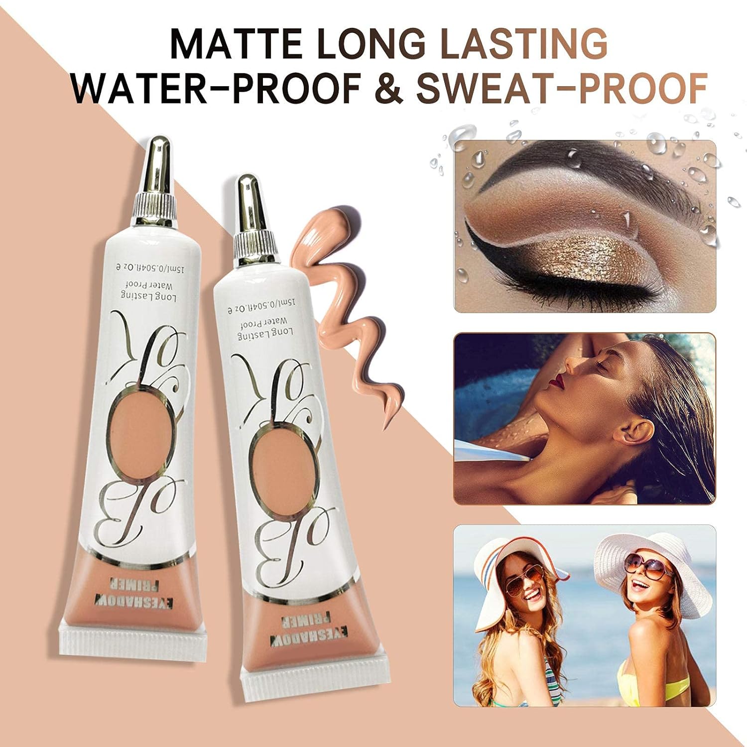 2 Pack Matte Eyeshadow Primer for Oily Lids Waterproof Long Lasting No Crease Makeup - Image 6