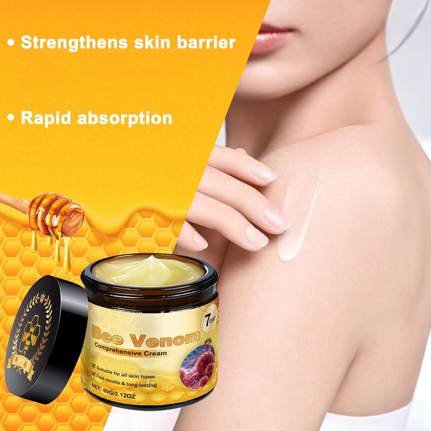Bee Venom Firming Moisturizing Cream Set 2 Piece for All Skin Types - Image 4
