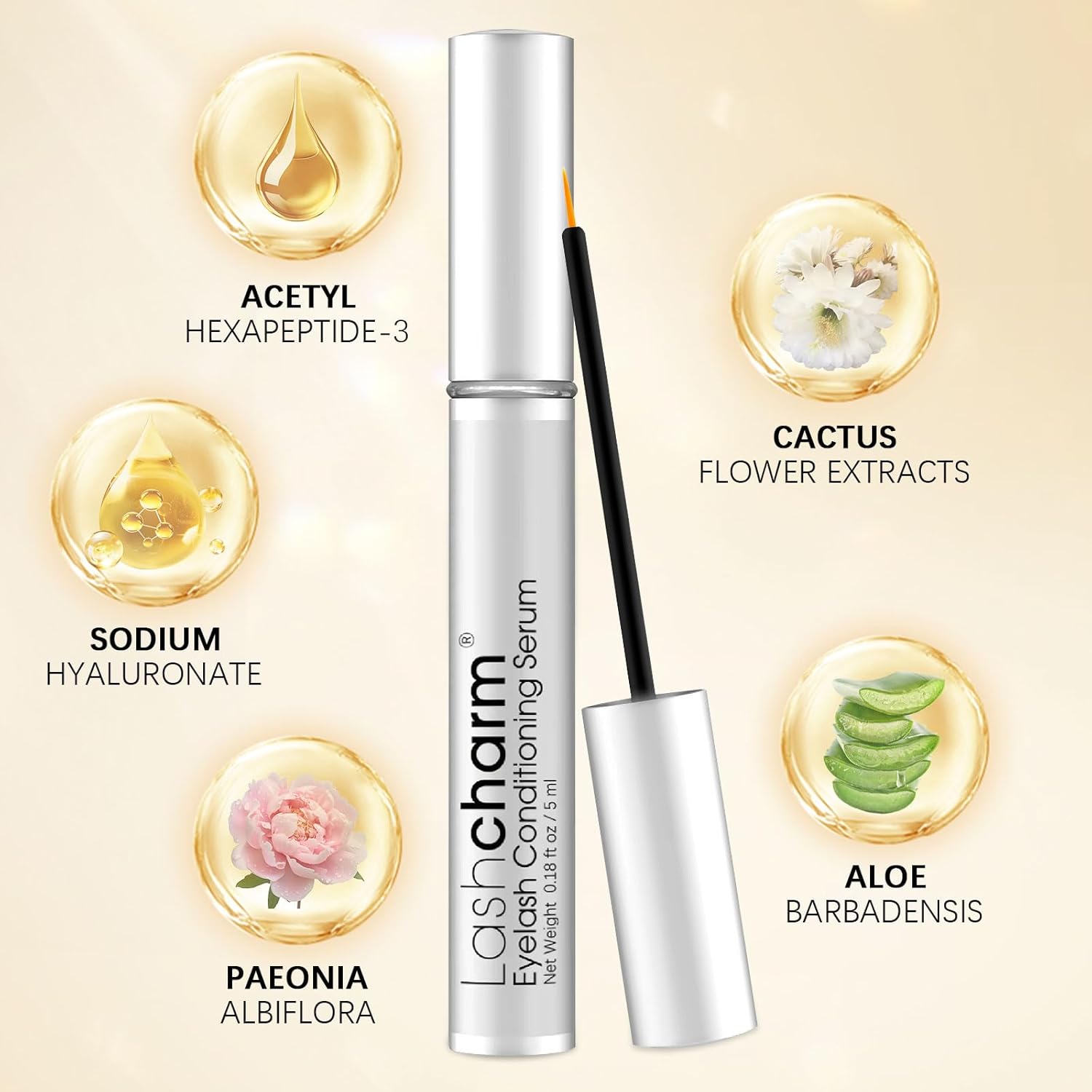 5mL Eyelash Growth Serum for Fuller, Longer Lashes Natural Vegan Formula - Image 4