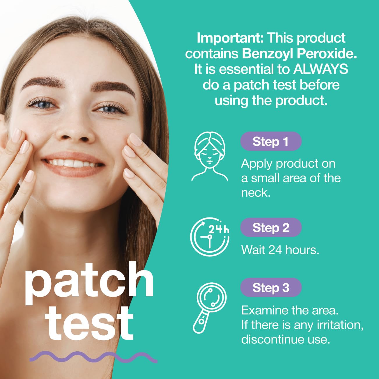 Touch Benzoyl Peroxide 2.5% Gel Cream for Acne Treatment - 8 oz Clear Lightweight Formula for Adults and Teens - Image 4
