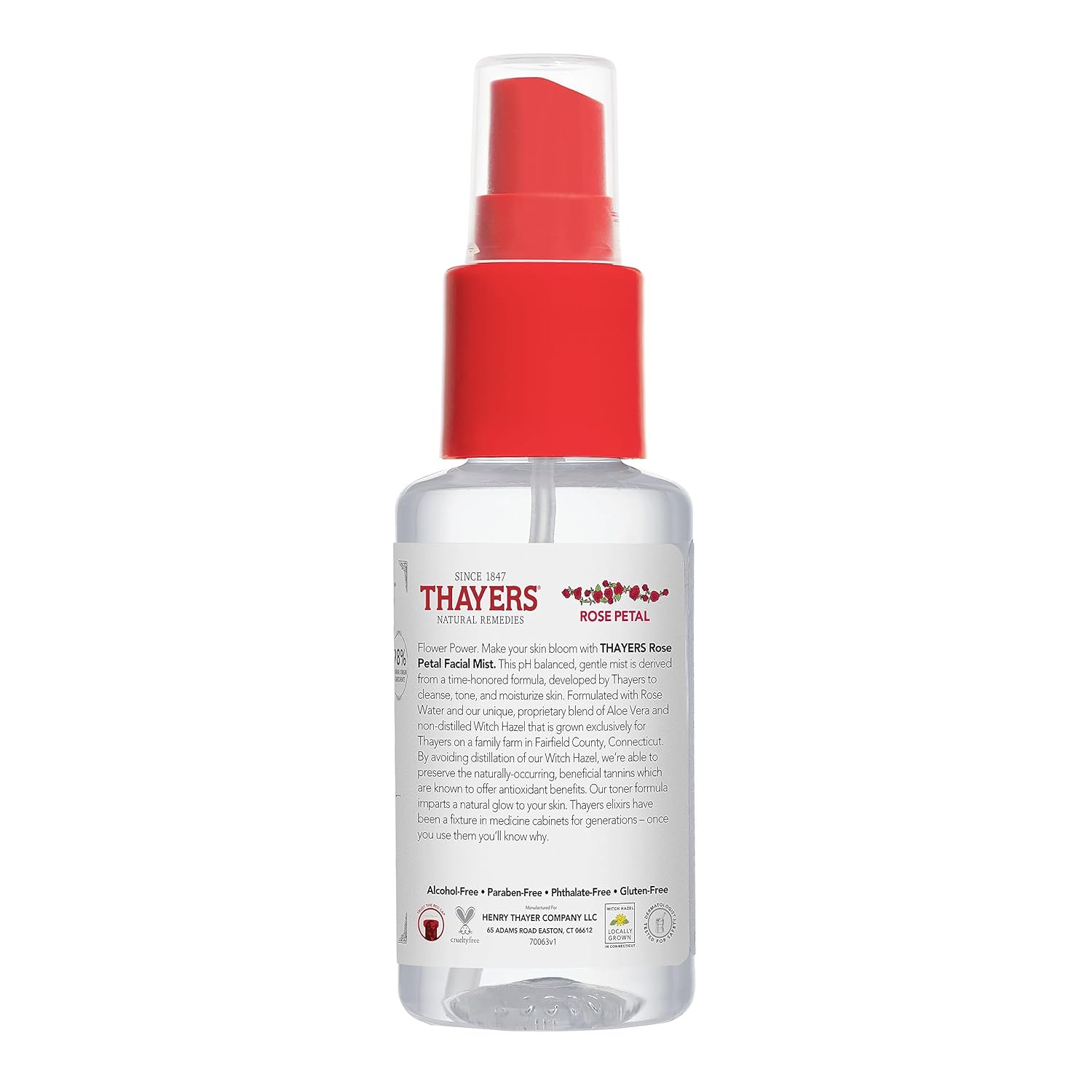 Thayers Alcohol-Free Rose Petal Witch Hazel Facial Mist Toner with Aloe Vera, 3 oz Trial Size for All Skin Types - Image 6