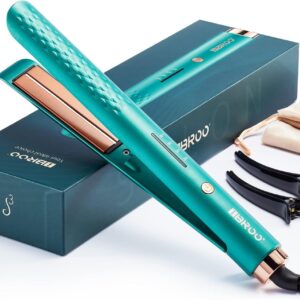 Infrared Flat Iron Hair Straightener Ceramic Tourmaline Ionic, Keratin Infused, Professional 1 inch Curling Iron Combo, Non Damaging Straight Iron for Women, Dual Voltage Straightening Iron 220v