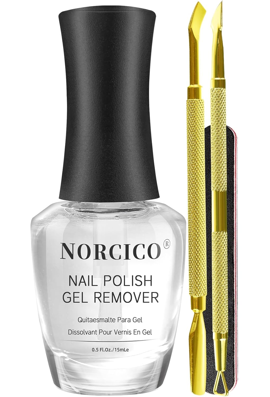 Gel Polish Remover Kit for Gel & Shellac Nails – 2-5-Minutes Fast Removal, No Soak Needed with Cuticle Pusher | Acetone-free Gel Remover for Nails, Travel-Friendly & Pro-Grade, At-home Salon Use