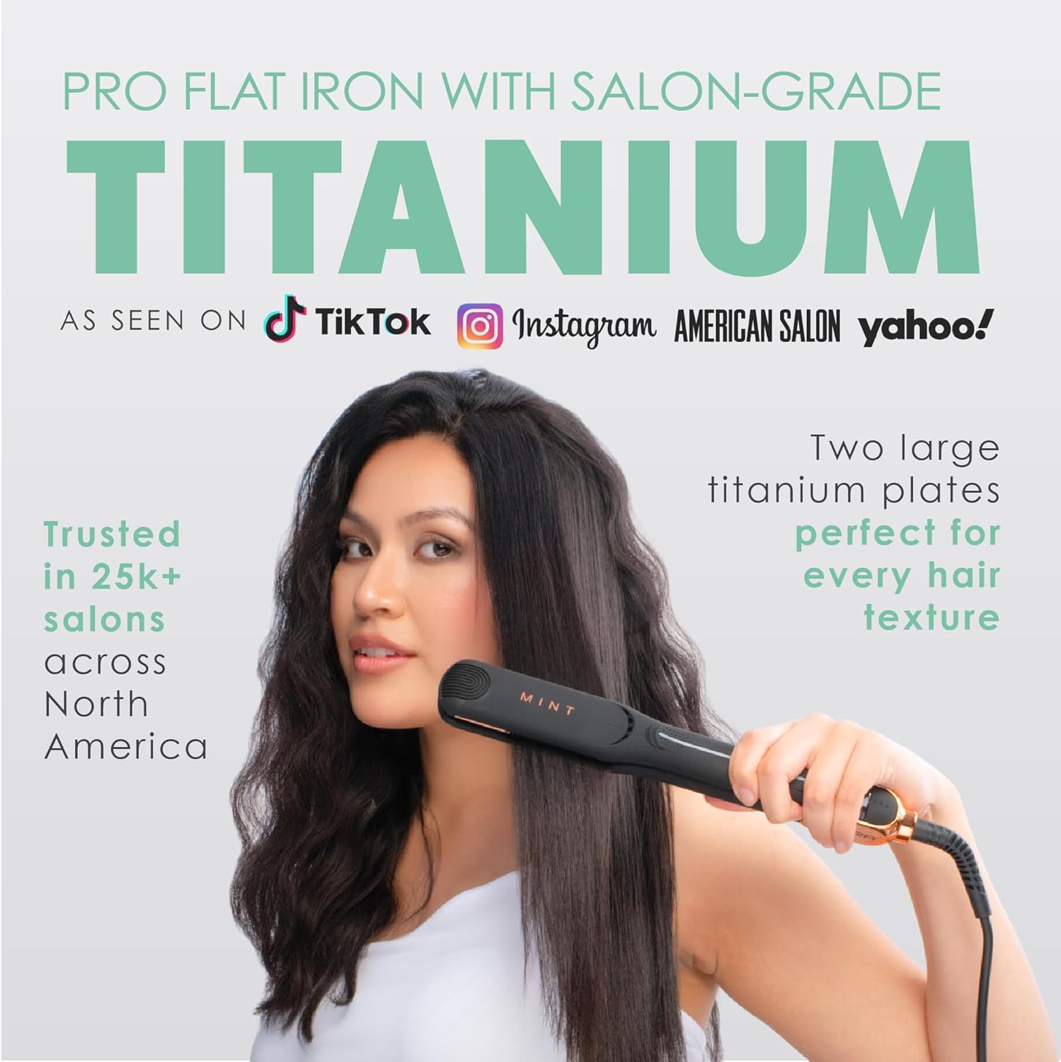 MIRA Professional Series 1 1/4 Inch Titanium Flat Iron Hair Straightener for All Hair Types - Image 2