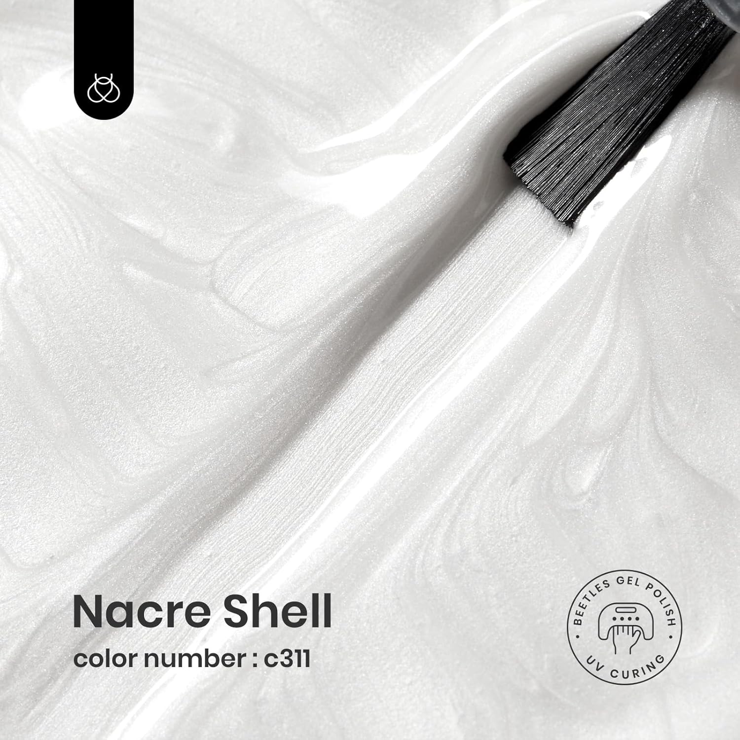 Beetles Pearl White Gel Nail Polish 15ml 0.5Oz Mermaid Pearlescent Shell Finish DIY Manicure - Image 2
