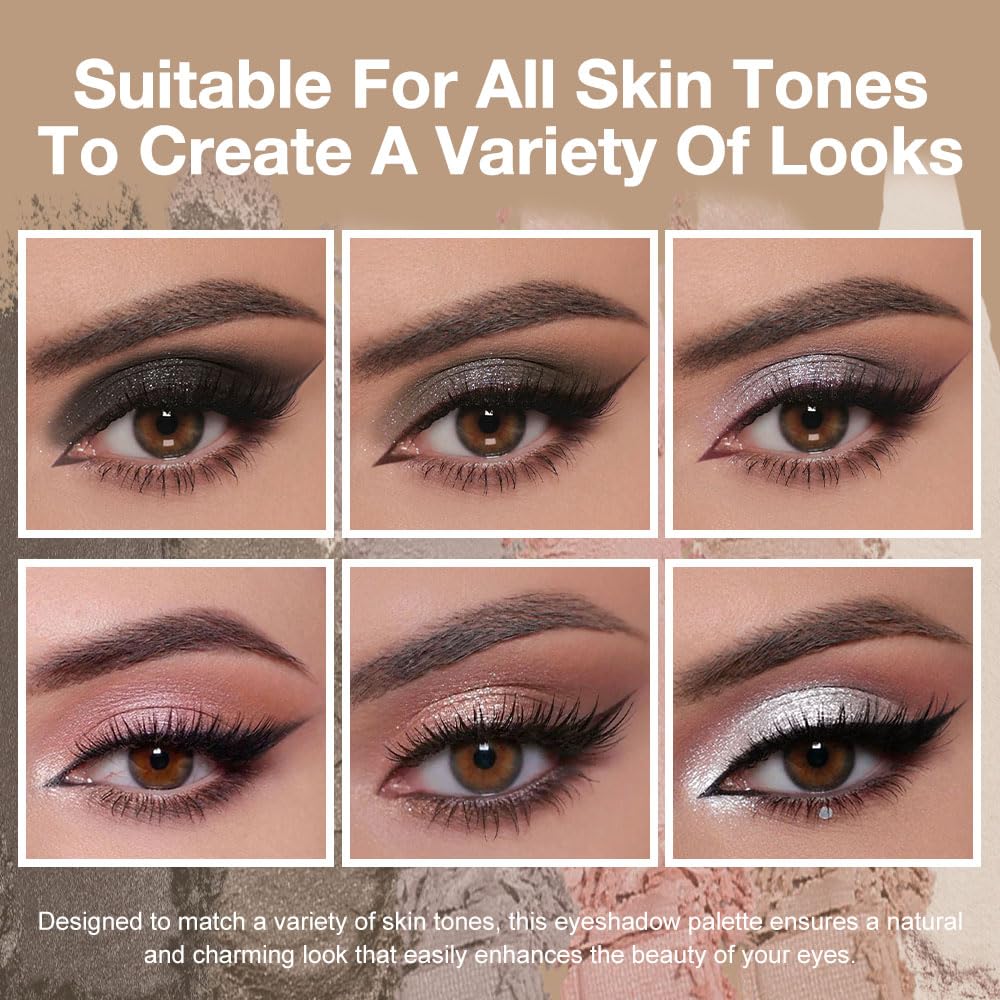 6-Color Mini Travel Eyeshadow Palette, High Pigment Shades with Mirror, Ideal for Older Women - Image 2