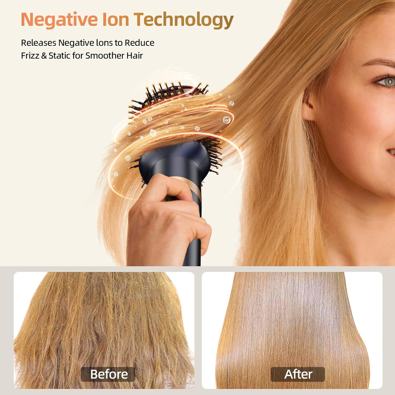 T-GOGO 6-in-1 Auto-Wrap Hot Air Brush with Ionic Technology - Black - Image 5