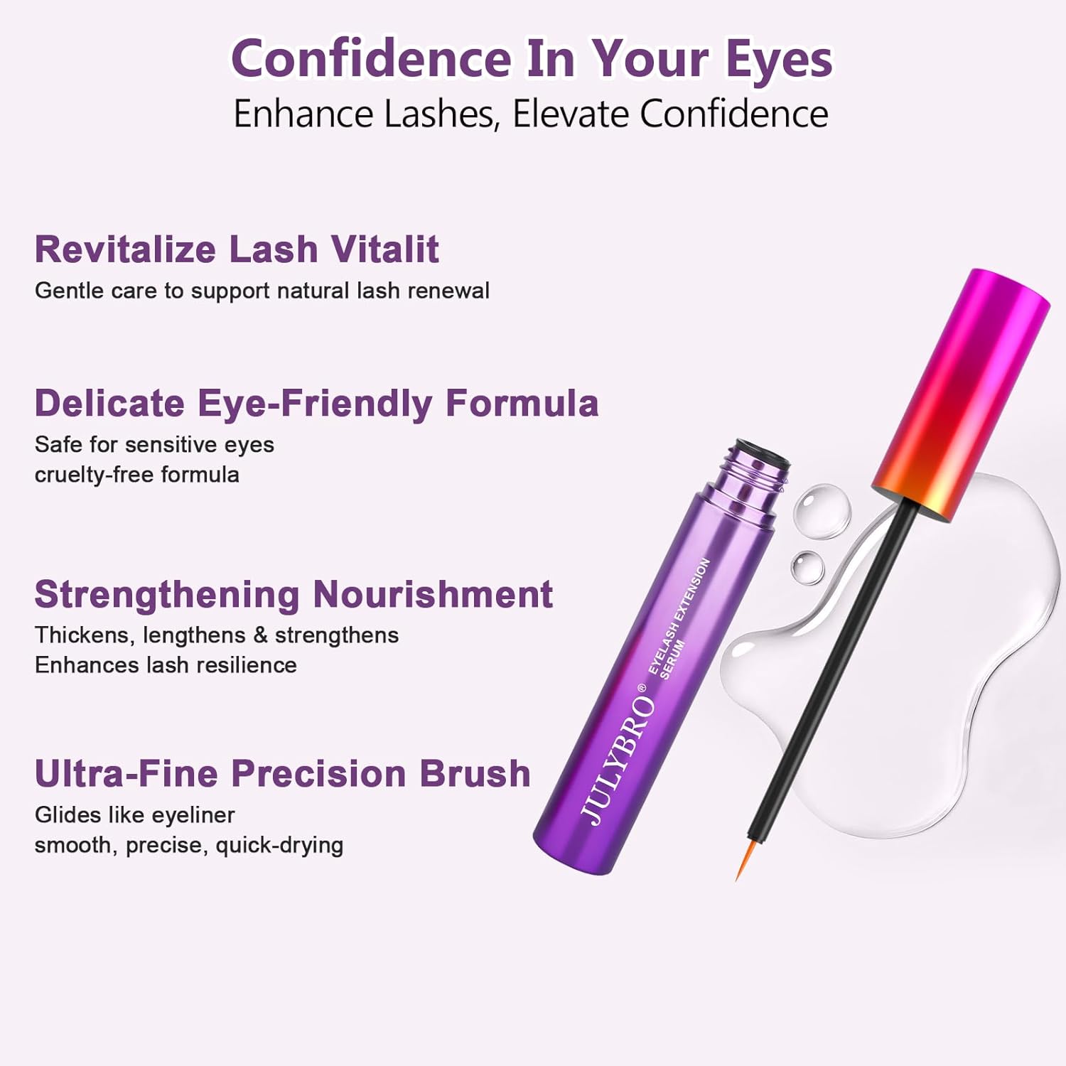 Vegan Cruelty-Free 3ML Eyelash Growth Serum for Longer Thicker Fuller Lashes - Image 6