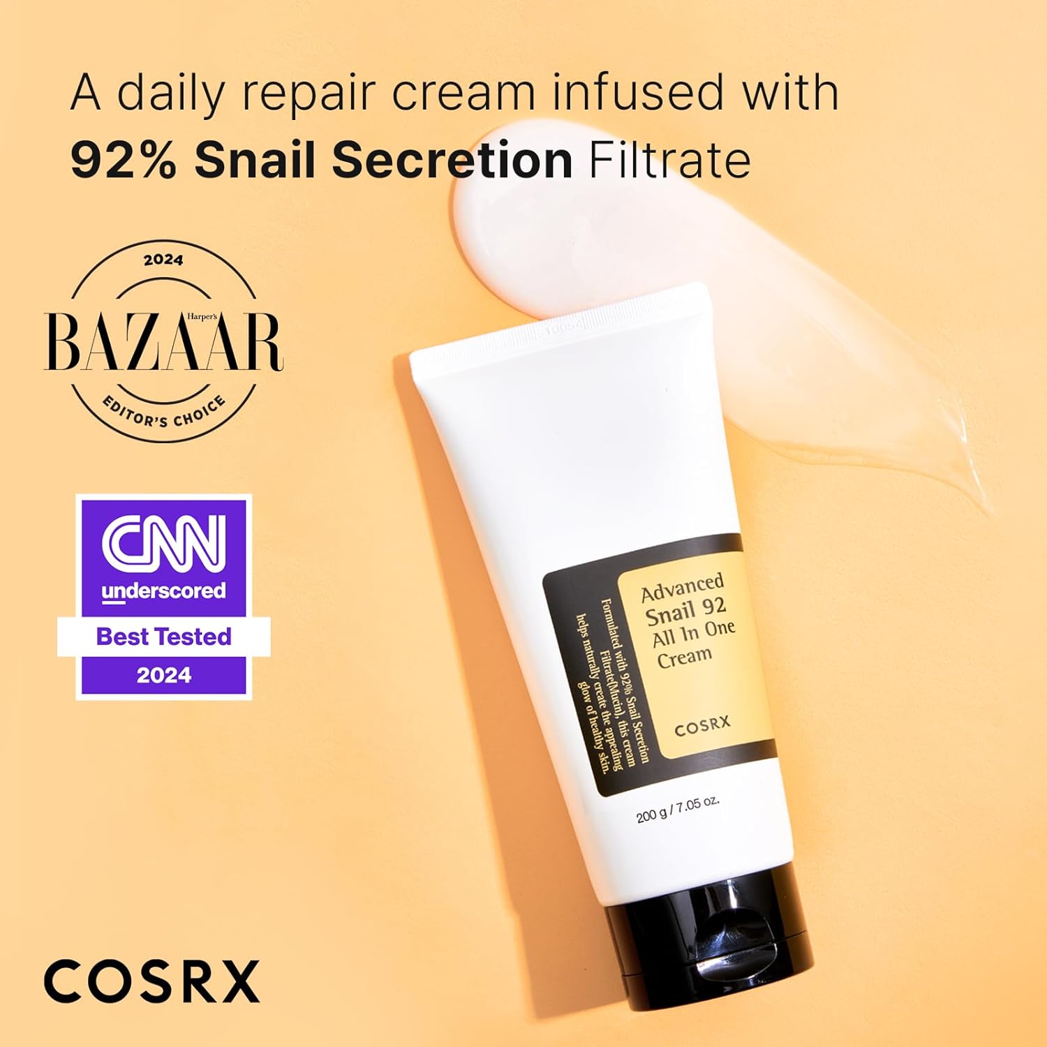 COSRX Advanced Snail 92% Moisturizing Cream Gel for Dry Sensitive Skin, 200g Tube - Image 2