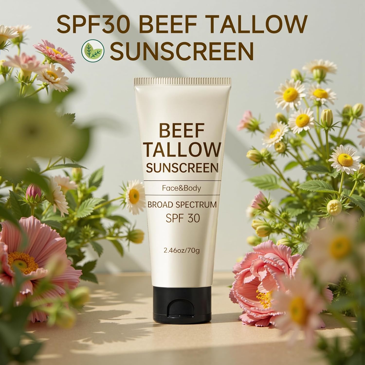 Natural Reef Safe Tallow Sunscreen SPF30 for Face and Body, 2.46 OZ - Image 4