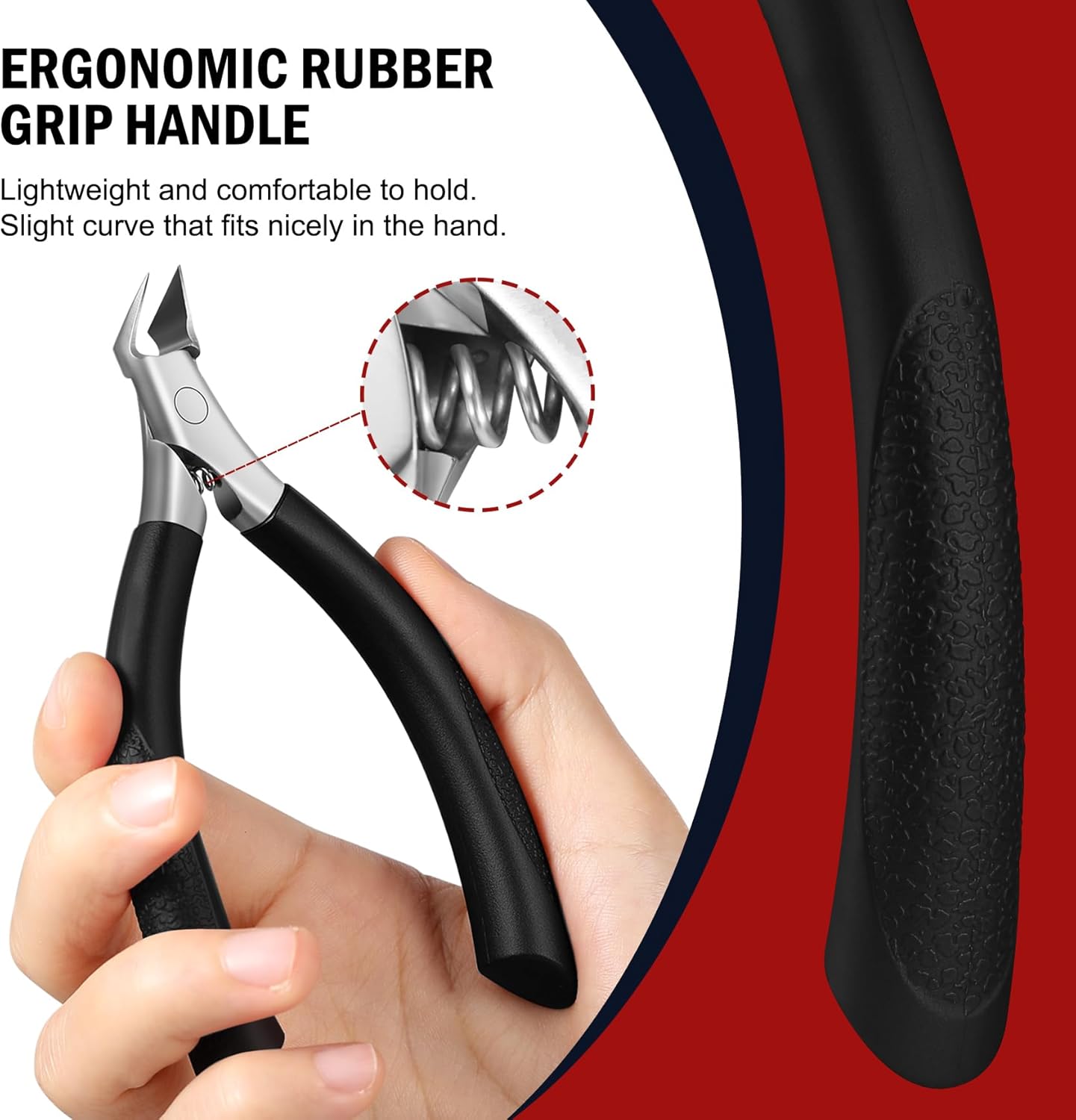 FVION Professional Black Ingrown Toenail Clippers for Adults Seniors Straight Design - Image 5
