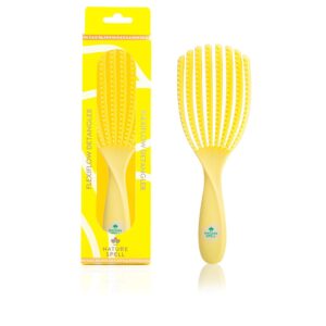 Nature Spell FlexiFlow Detangling Hair Brush | Detangles All Hair Types | For Wet & Dry Hair | Flexible Strands for Pain Free Brushing & Cleaning | Eliminates Knots & Reduces Breakage | (Yellow)