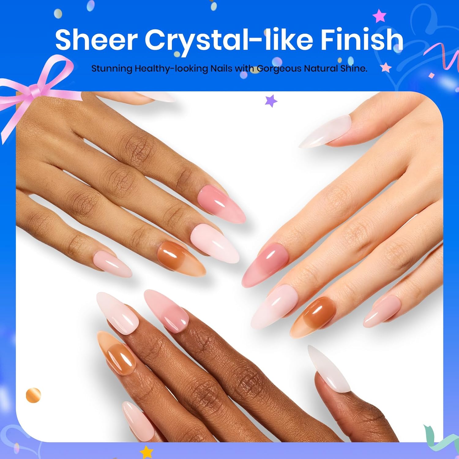 Beetles 15ml Milky White Nude Pink Sheer Brown 6 Color Jelly Gel Nail Polish Set - Image 5