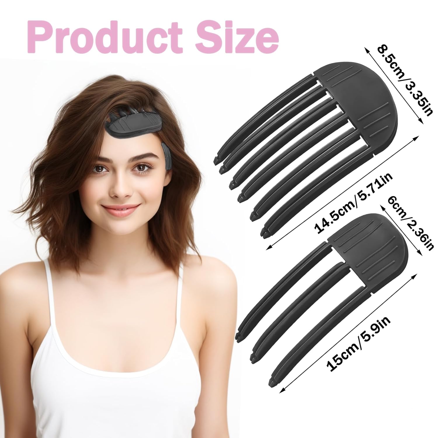 Black Wind Shaping Styling Comb and Hair Volume Clip for Fluffy Bangs and Roots - Image 2