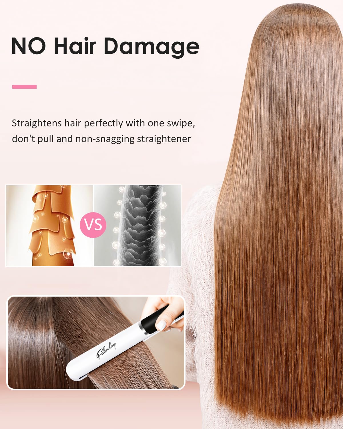 Fabuday 1 Inch Ceramic Hair Straightener for Women, 12 Adjustable Temps, LED Display - Image 8