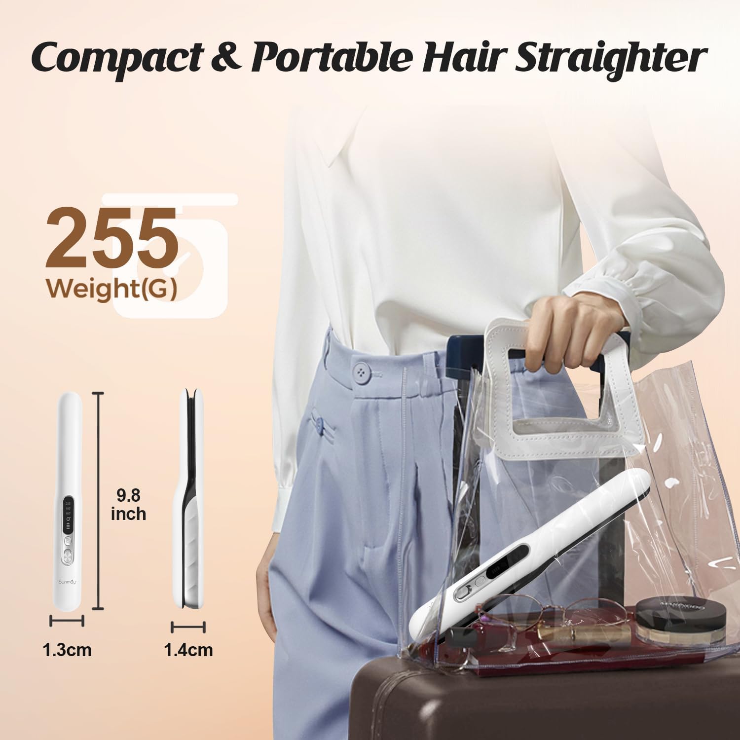 SUNMAY Voga Plus Cordless Ceramic Hair Straightener and Curler 2-in-1 Portable USB - Image 9