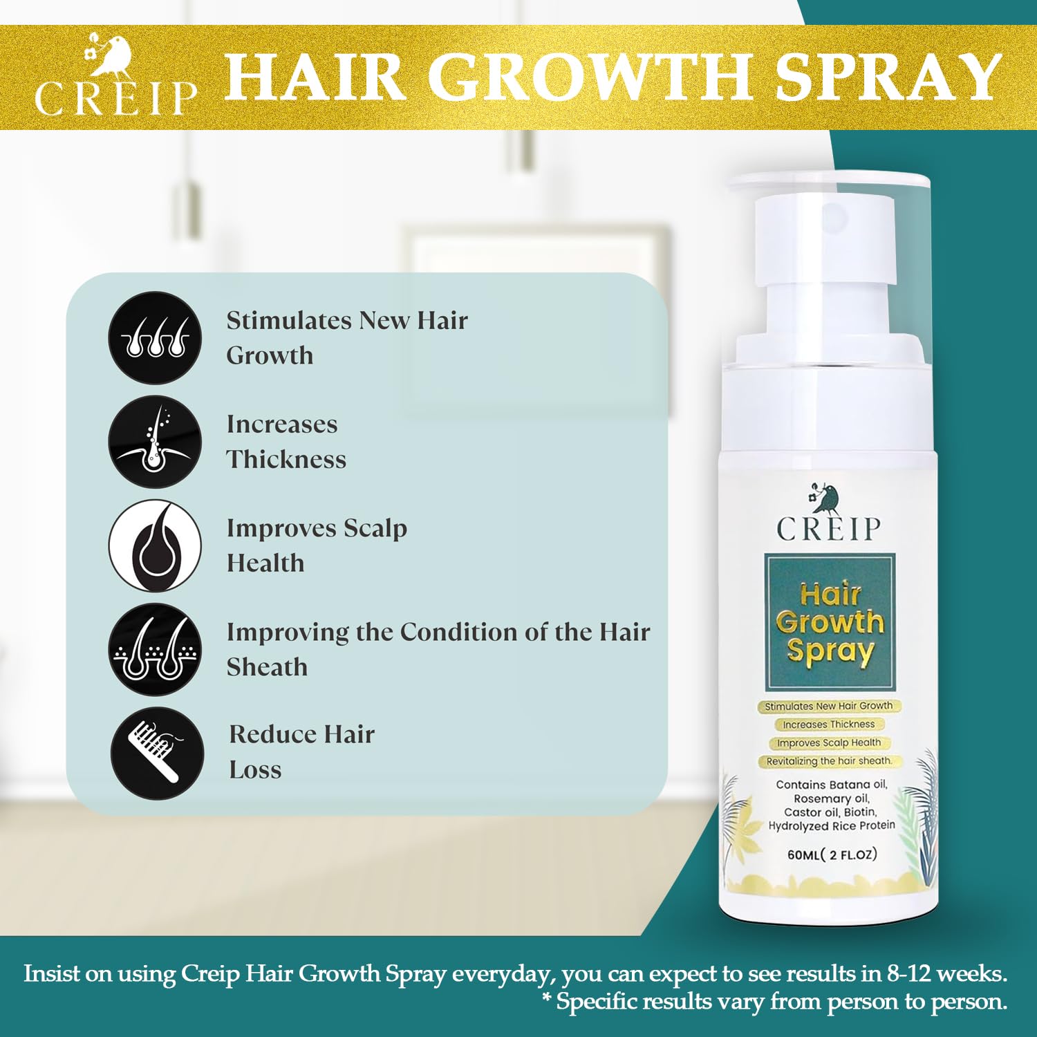 Natural Batana Rosemary Serum Biotin Caffeine Hair Growth Oil Spray 2 FL OZ for Thicker Hair. - Image 6