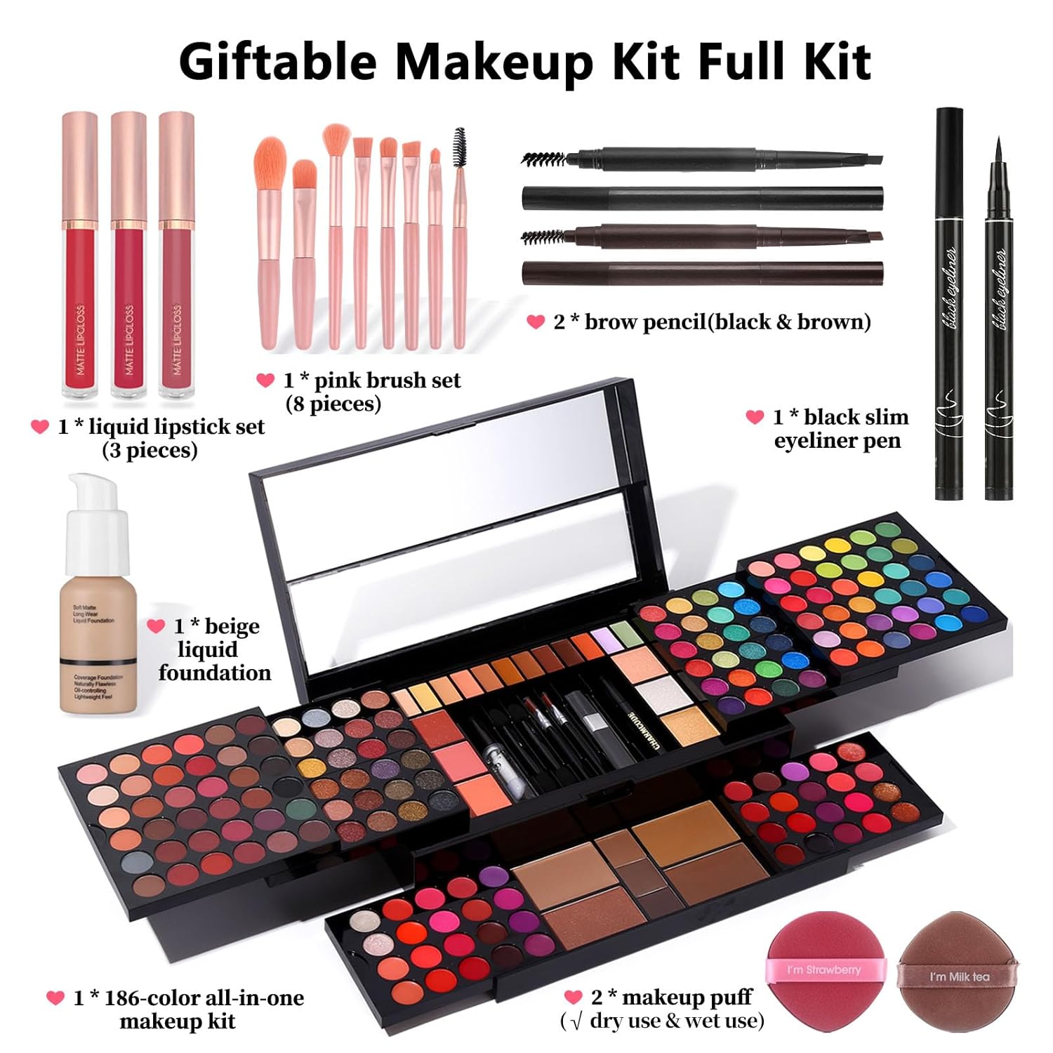 All-in-One Professional Big Makeup Kit for Teens and Women, Complete Beauty Case with Cosmetics Set - Image 9