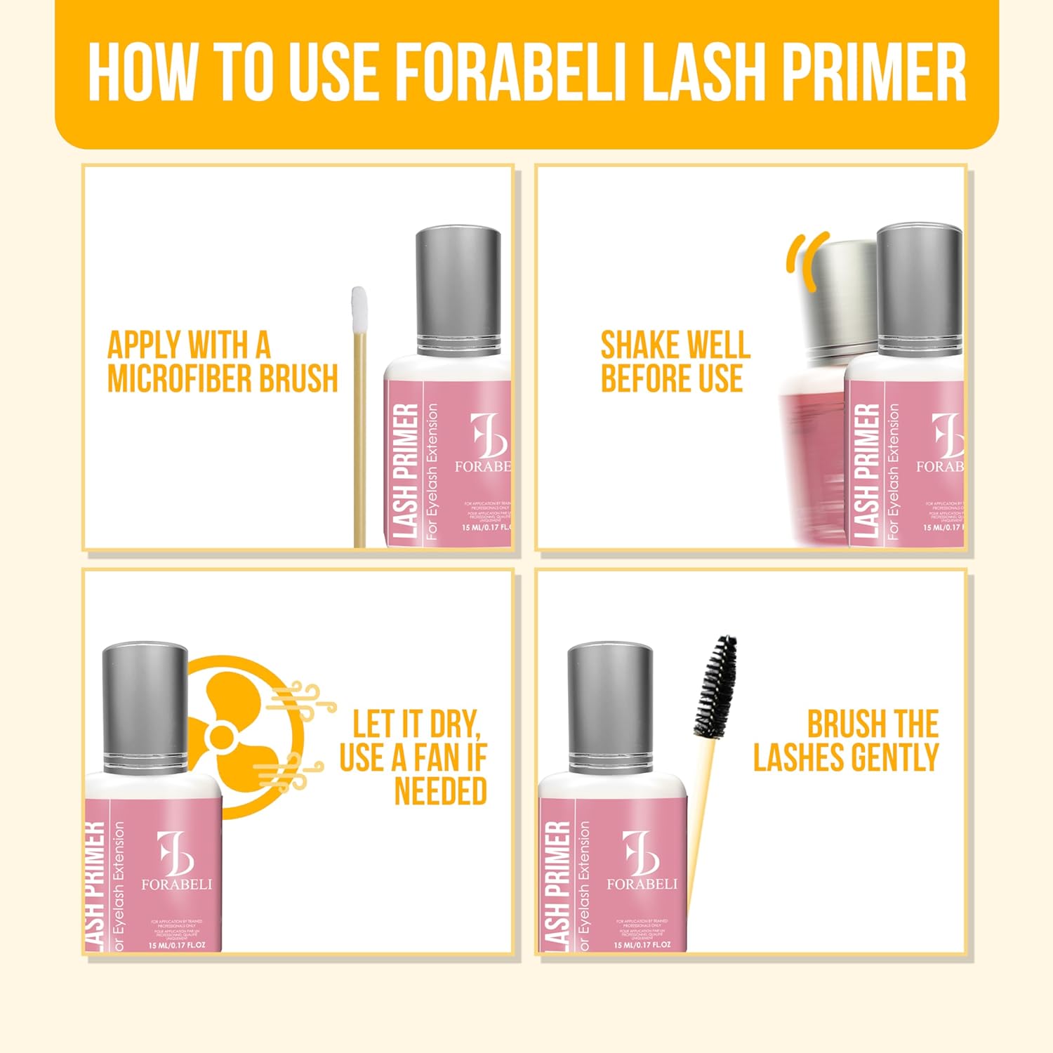 Forabeli Lash Primer 0.17 Fl Oz for Enhanced Eyelash Extension Glue Retention - Image 7