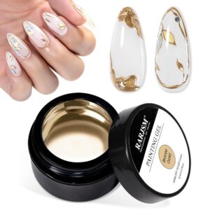 RARJSM Metallic Painting Gel Nail Polish Bronze Gold Chrome 3D Metal Painted Drawing Gel Polish 8ml Reflective Mirror Effect Glossy Shine Soak Off Curing Need Home Salon DIY Nail Art Liner Design