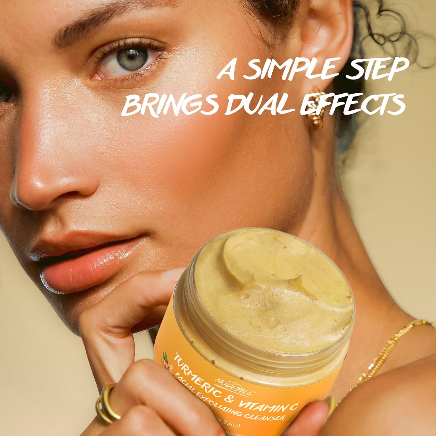 Turmeric Exfoliating Face Wash with Vitamin C, 6 oz Foaming Cleanser for All Skin Types - Image 7