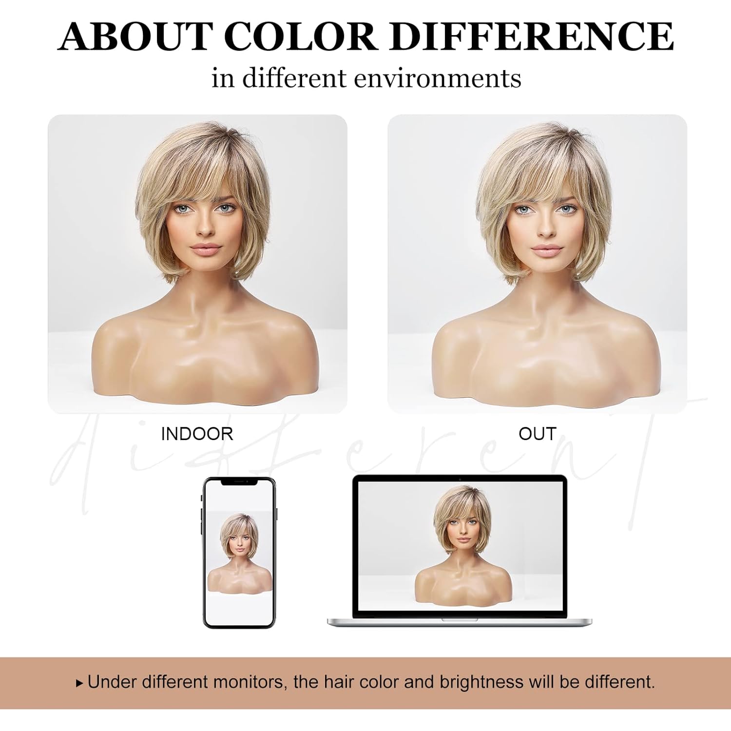 EMMOR 100% Human Hair Hand-Tied Lace Front Wig Women Natural Layered Wavy Style Medium - Image 9