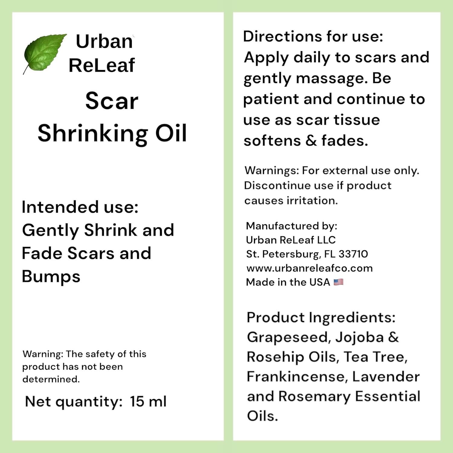 Urban ReLeaf 2 oz Scar Shrinking Oil Vegan Formula for Fading Keloids and Scars - Image 5