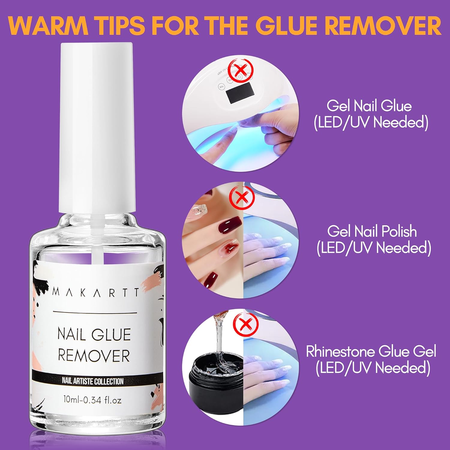 Makartt 10ML Acetone-Free Nail Glue Remover for Press on and Acrylic Nails - Image 7
