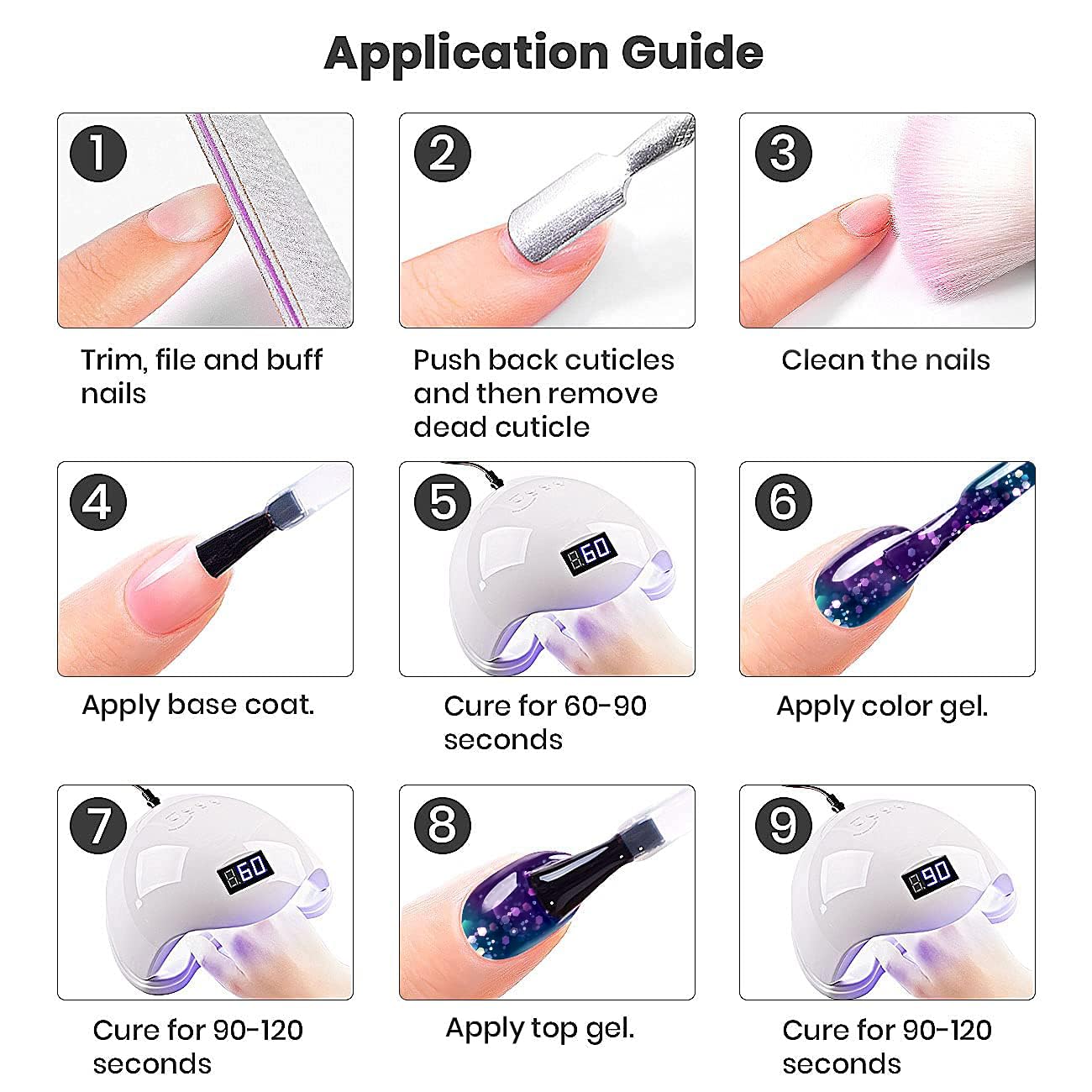RARJSM 15ML Color Shifting Glitter Gel Nail Polish Blue to Purple for DIY Manicure - Image 7