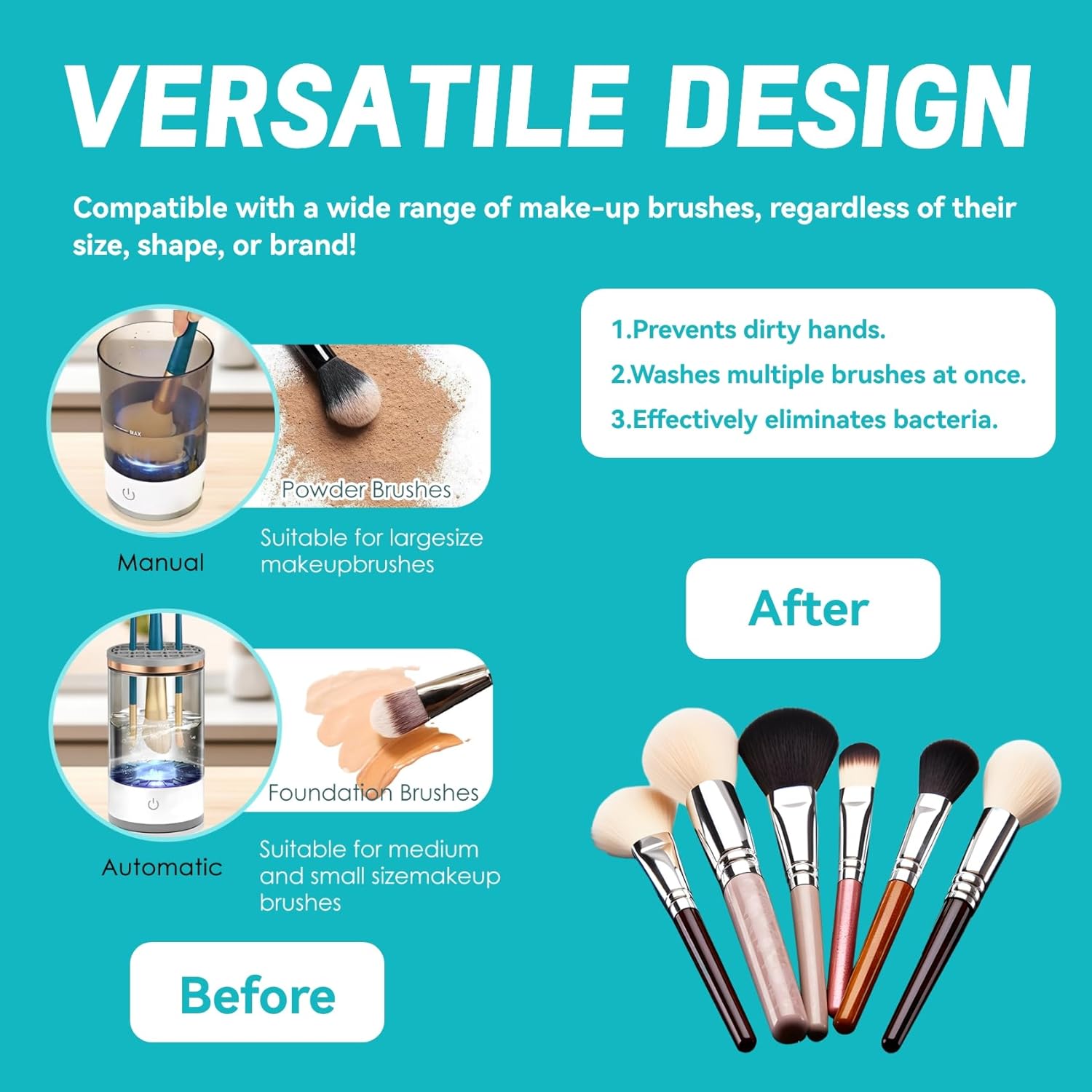 Automatic Electric Makeup Brush Cleaner Machine Black Fast Efficient Cleaning - Image 4