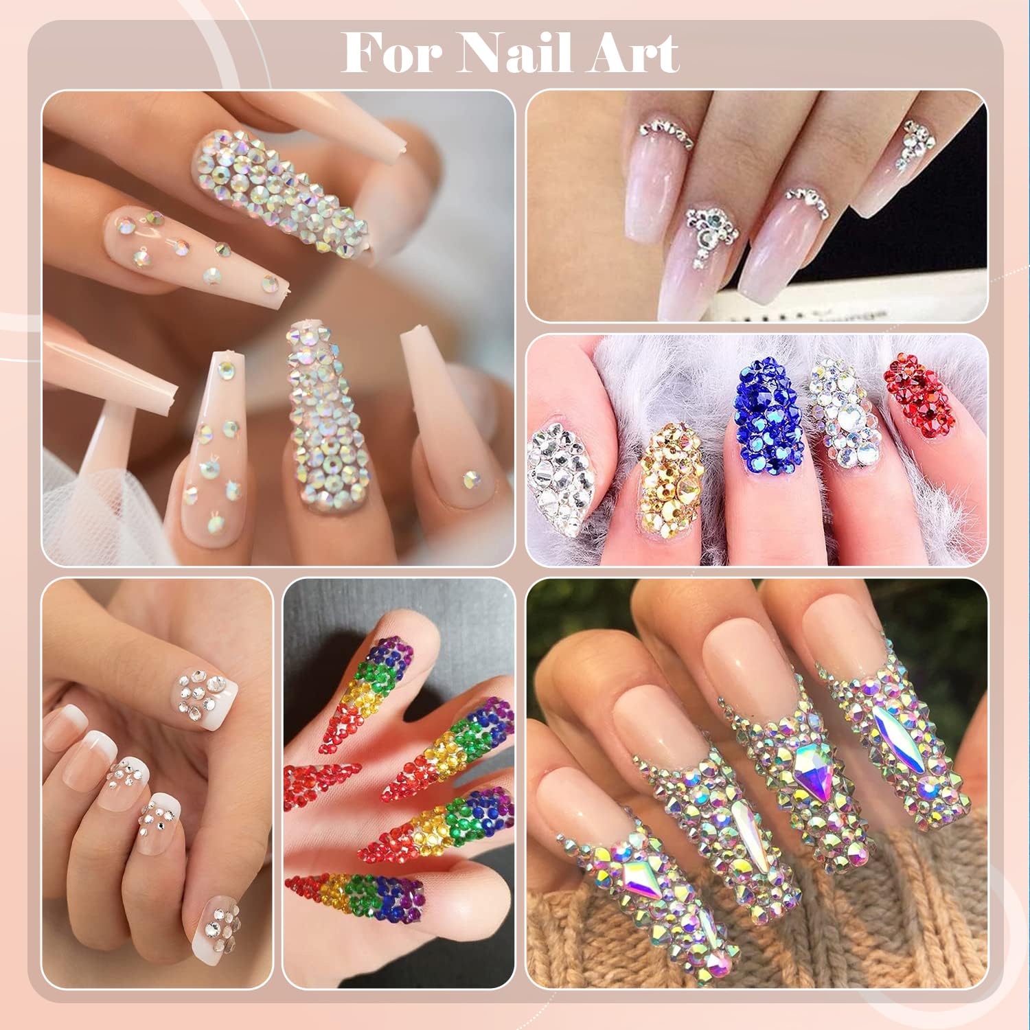 15ml Nail Art Rhinestone Glue Gel Kit with 2 Boxes of Assorted Gems - Image 6