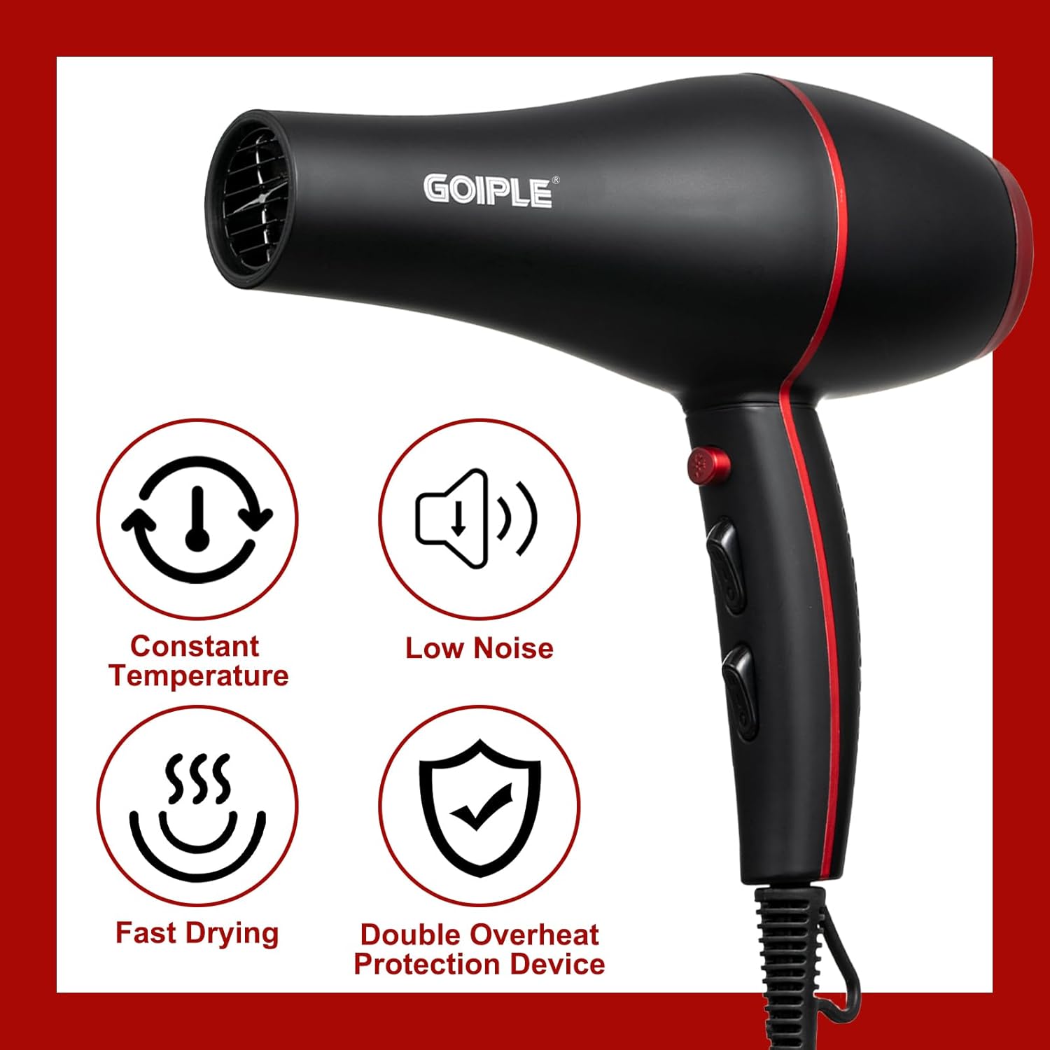 13-Piece Ionic Hair Dryer Kit 1800W Lightweight, Quiet Operation for All Hair Types - Image 5