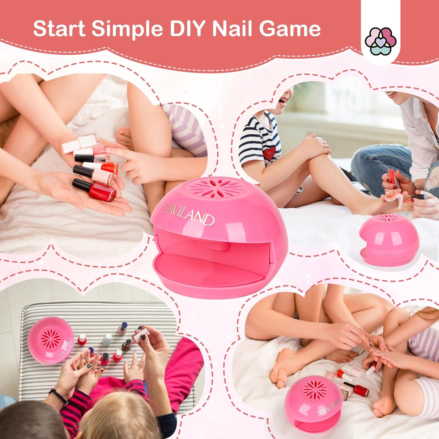 SAVILAND Mini Nail Dryer for Kids Quick Dry Regular Polish Perfect for Beginners 4 Lamps - Image 6