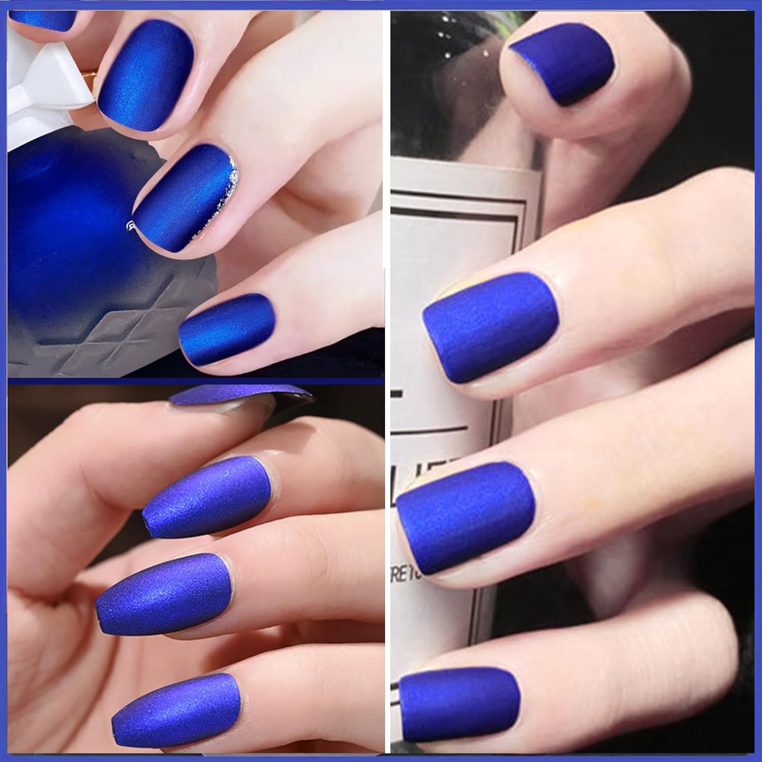 Navy Blue Matte 15ml Instant Dry Nail Polish for Quick Gel Color Application - Image 4