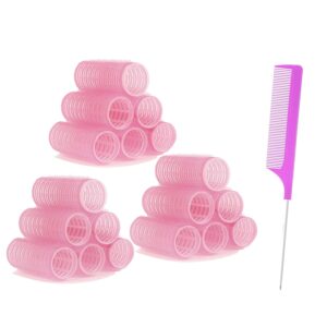 ZMD 18Pcs Self Grip Small Hair Rollers Curlers, Plastic Rollers Heatless Curlers Salon Dressing Curler DIY Curly Hair Hairstyle Roller for Women Girls Short Medium Hair (0.8 x 2.4 Inch)